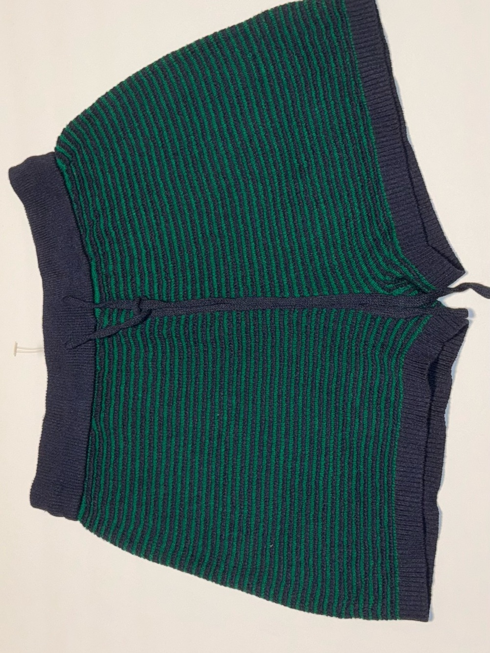 Vintage Striped Knit Shorts in Navy and Green